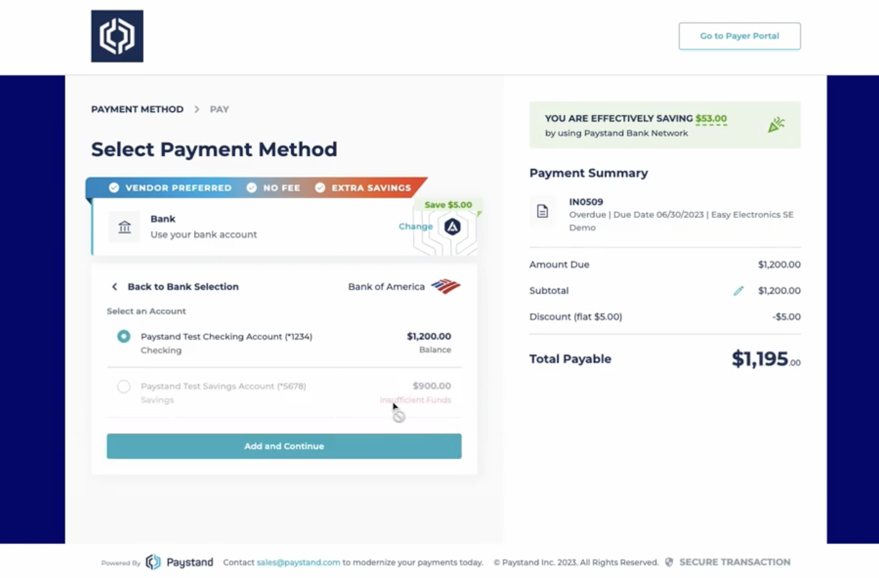 Paystand Checkout — Payment rail comparison